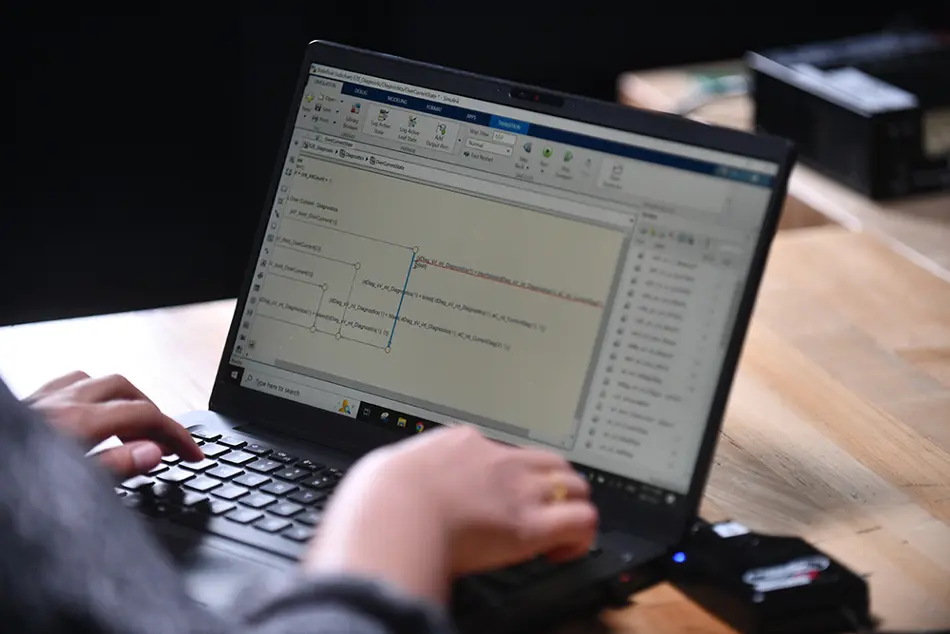 Person working on a laptop